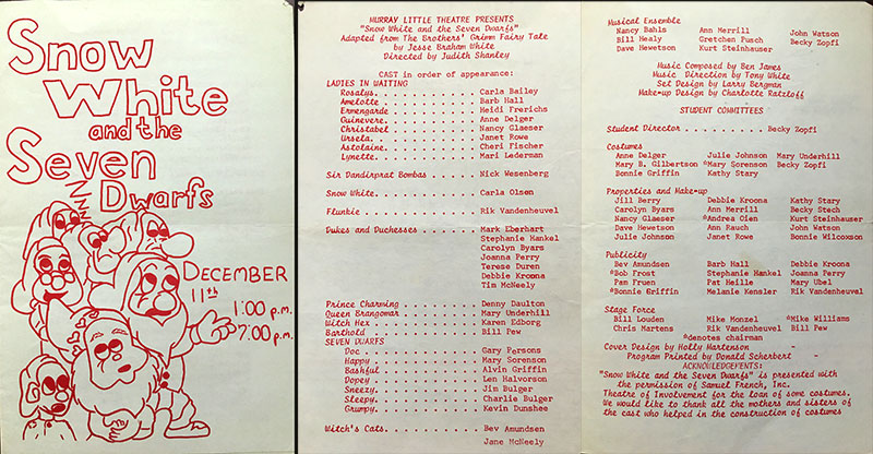 Snow White & 7 Dwarves Play Program - Dec. 1971